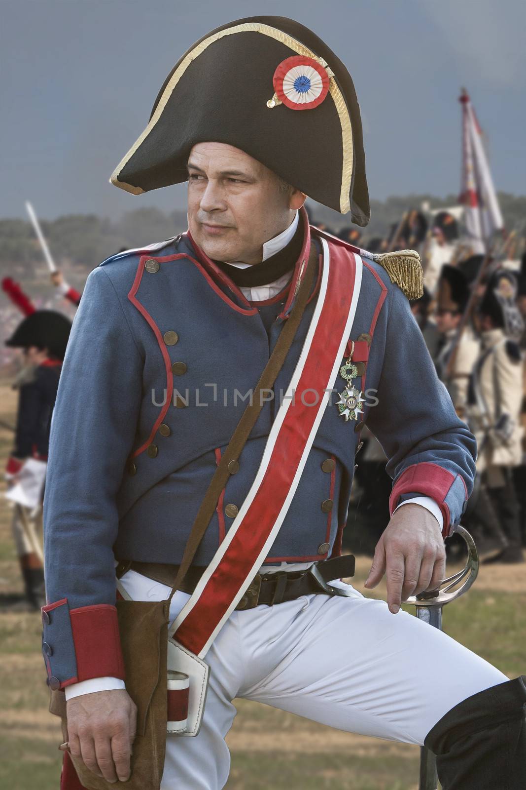 French soldier during Representation of the Battle of Bailen, Bailen  Jaen province, Andalusia, Spain