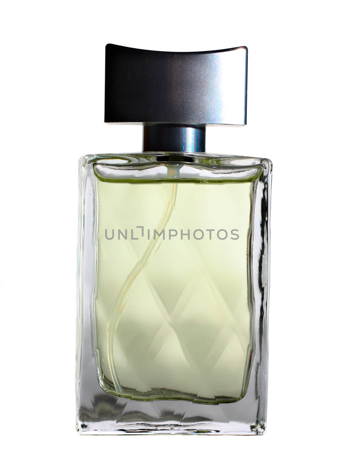 A bottlle of perfume isolated on the white