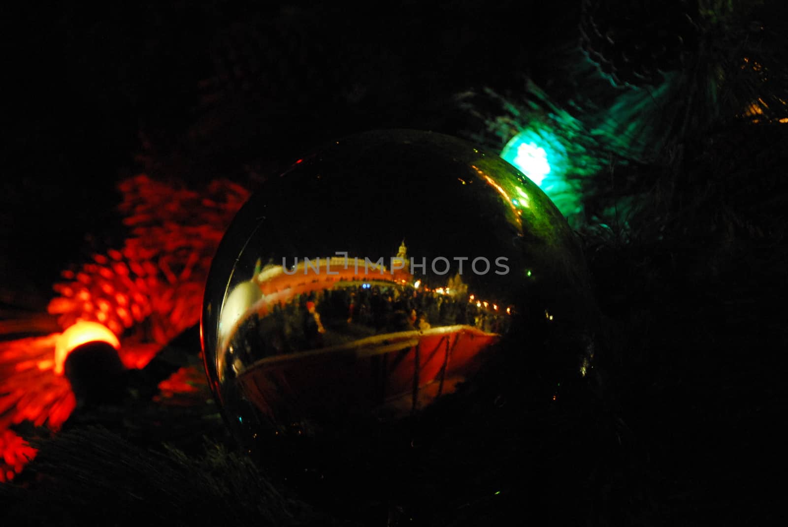 Russian kremlin mirrored in christmass ball by simply