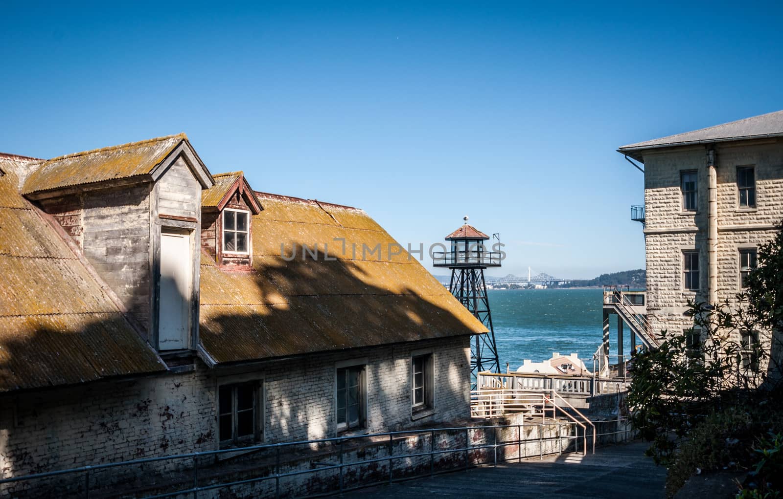 Alcatraz Island buildings in San Francisco, USA