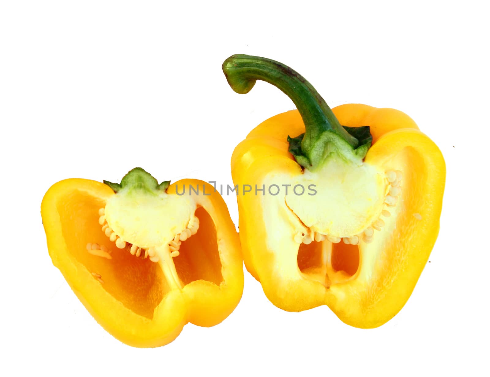 Bulgarian yellow pepper on white background is insulated