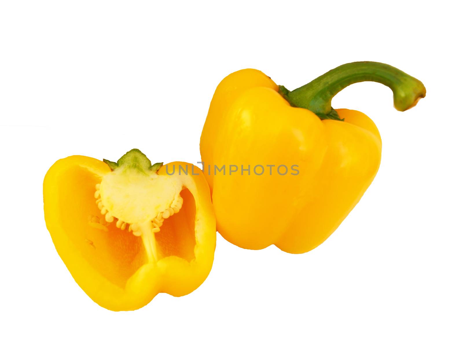 Bulgarian yellow pepper on white background is insulated