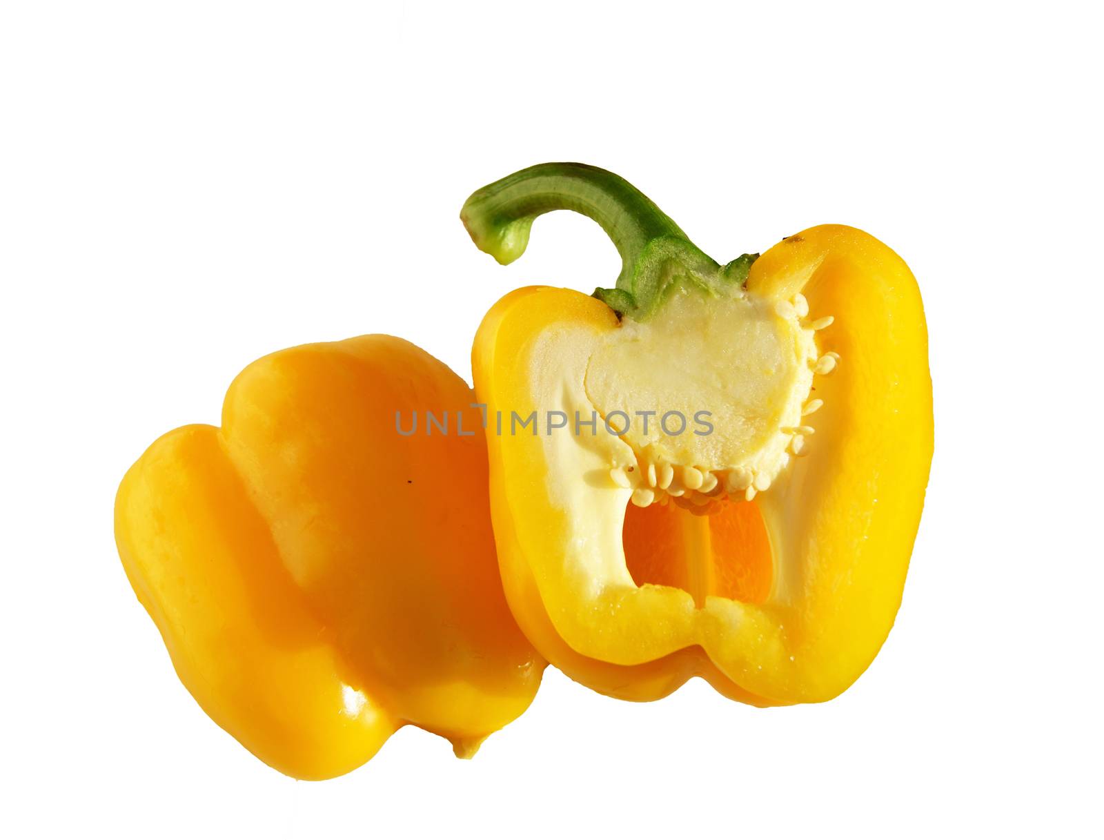 Bulgarian yellow pepper on white background is insulated