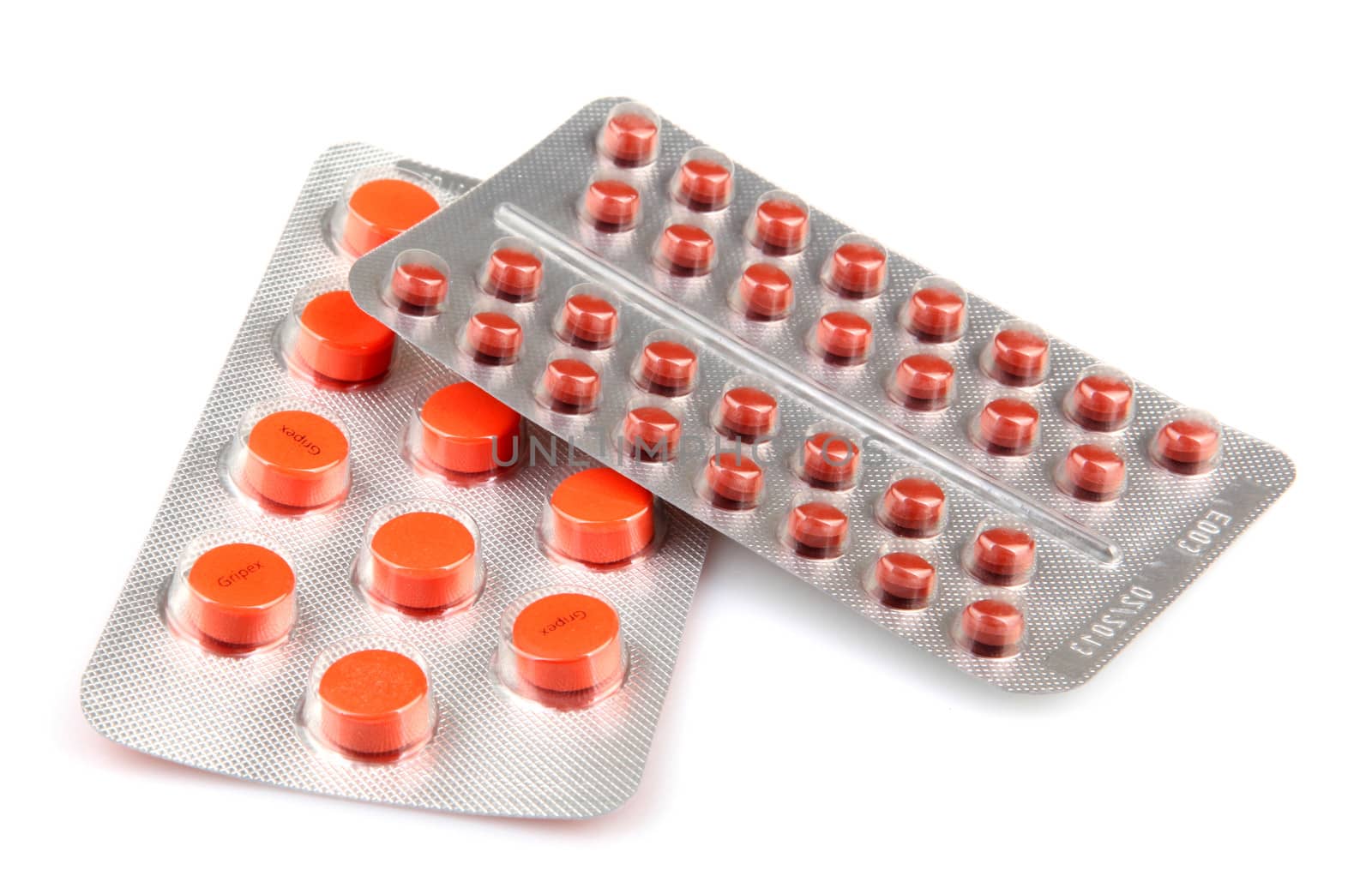 Packs Of Pills Isolated