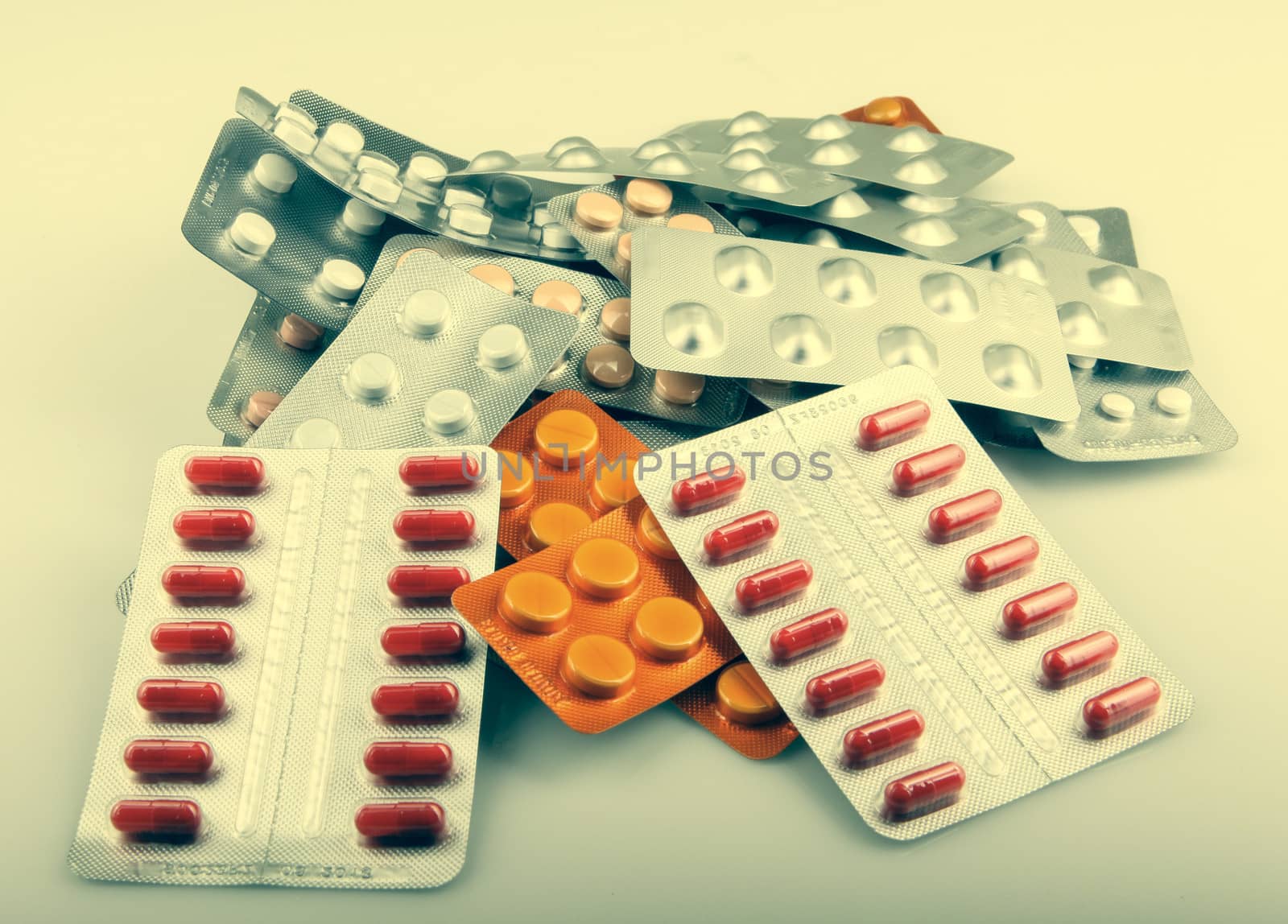 Packs Of Pills Isolated