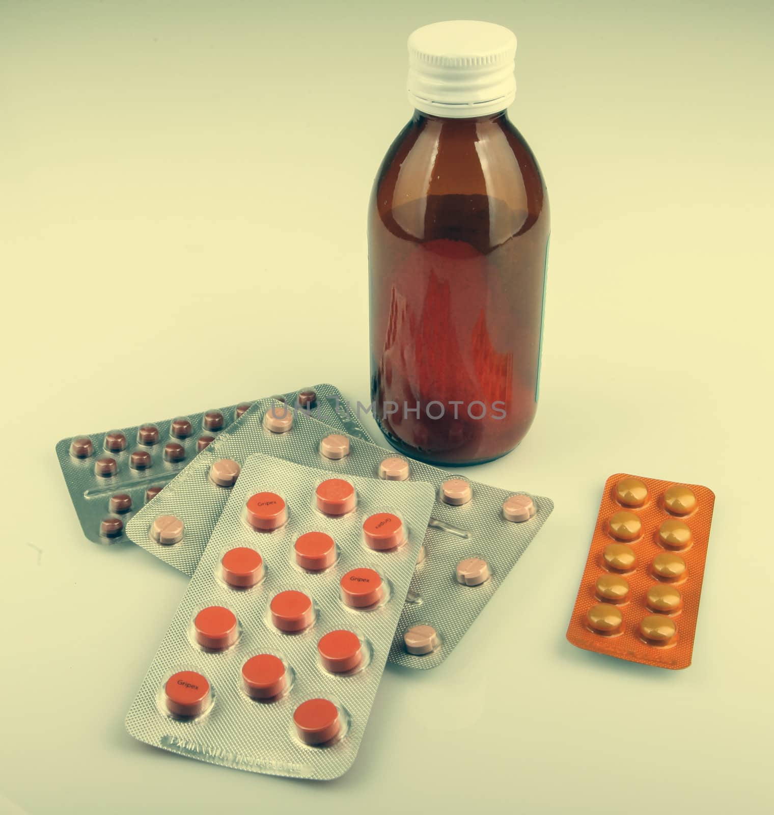 Packs Of Pills Isolated