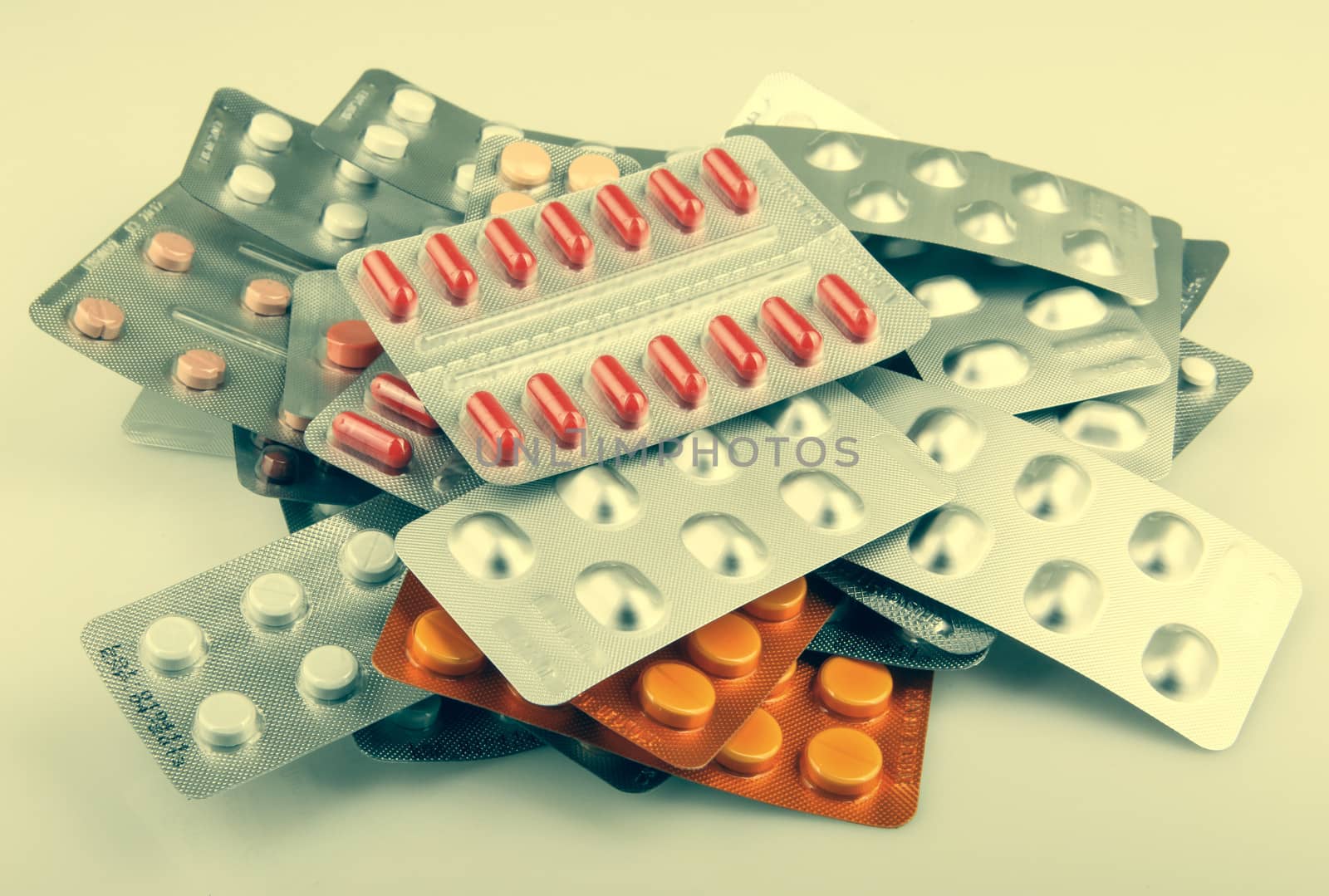 Packs Of Pills Isolated