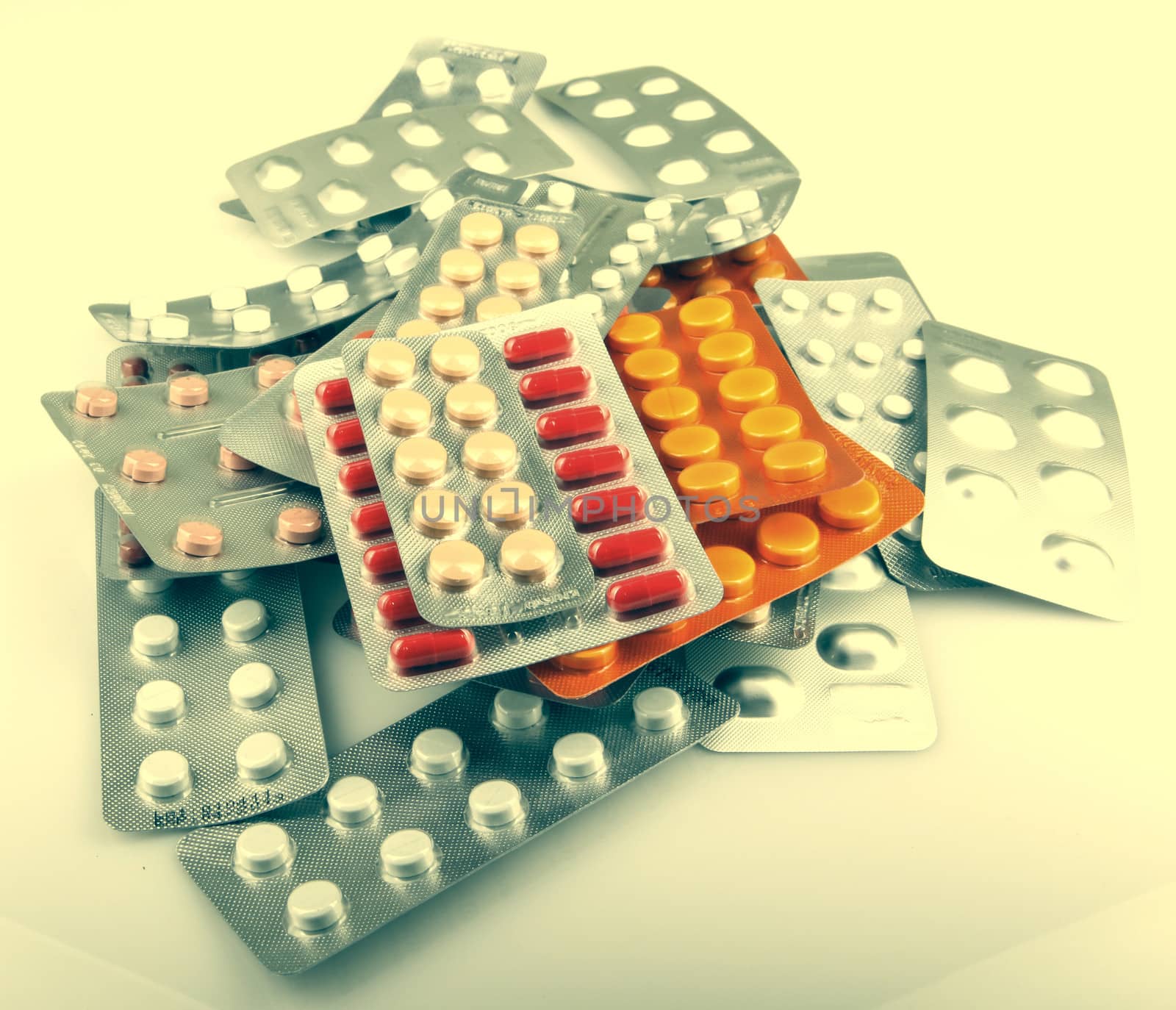 Packs Of Pills Isolated