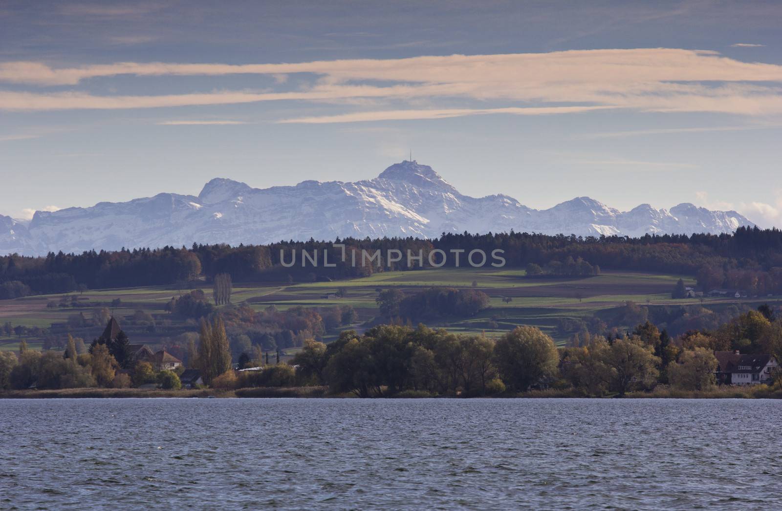 Lake of Constance View of alps 