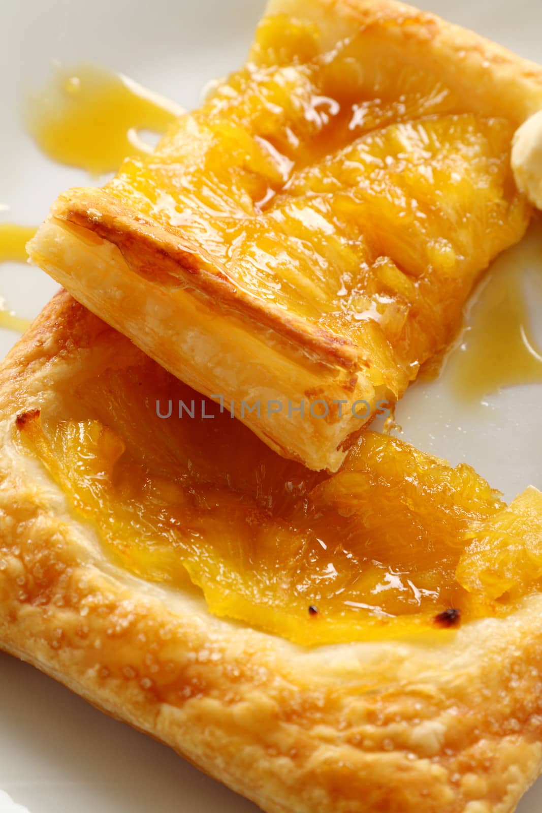 Delicious spiced pineapple galette ready to serve.