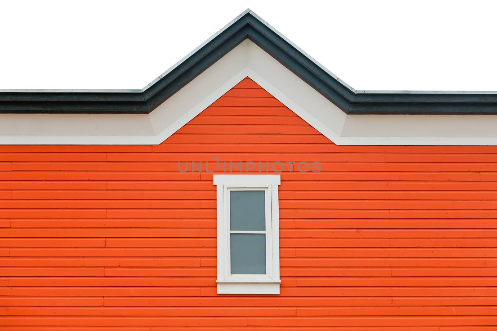 Exterior wall orange siding window and roof trim by PiLens