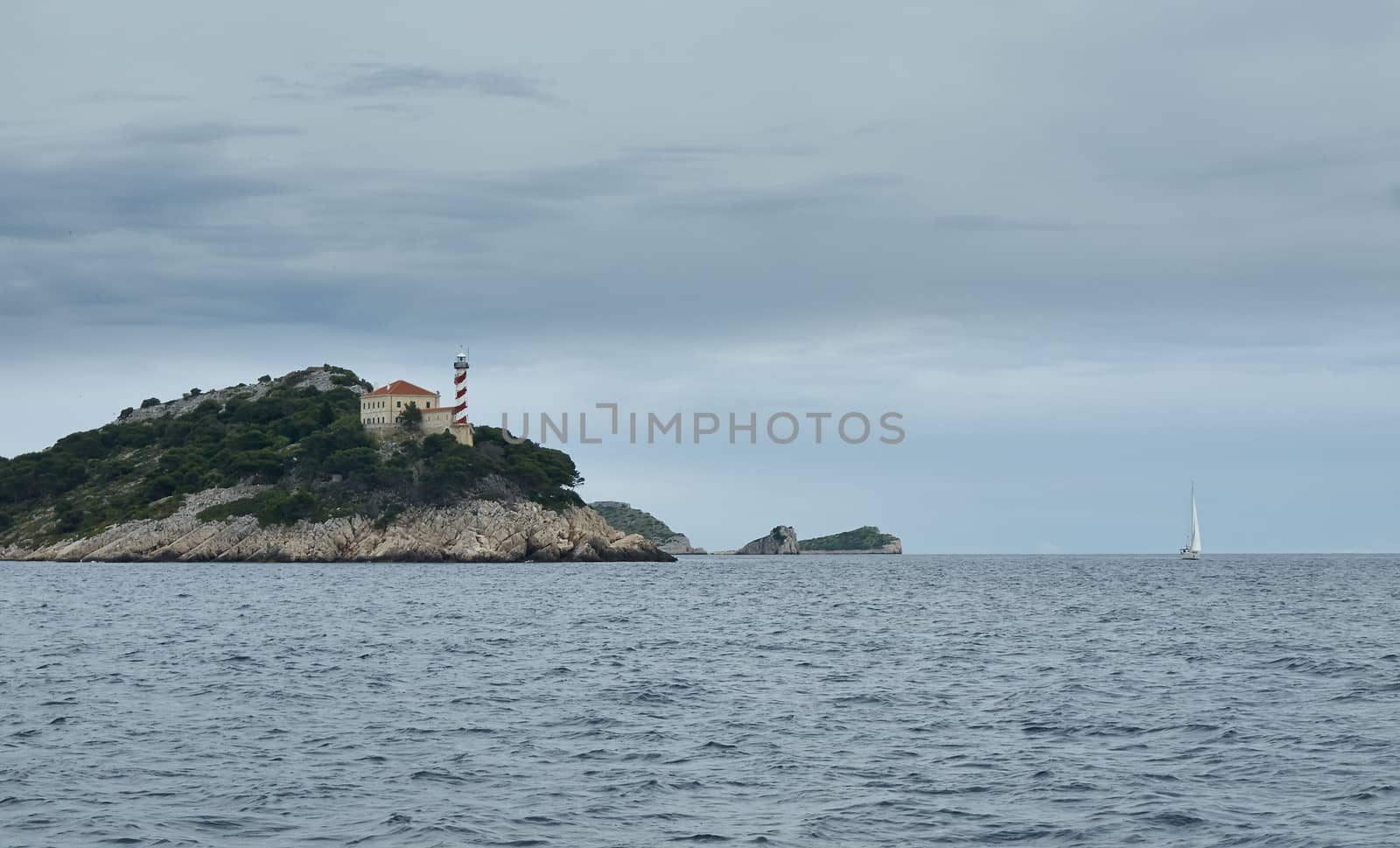 Lighthouse Sestrice, Croatia, Adriatic sea