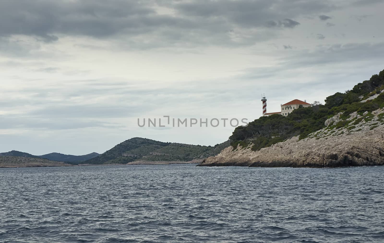 Lighthouse Sestrice, Croatia, Adriatic sea       