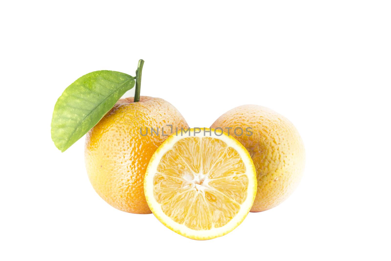 Sweet orange isolated on white background with a clipping path
