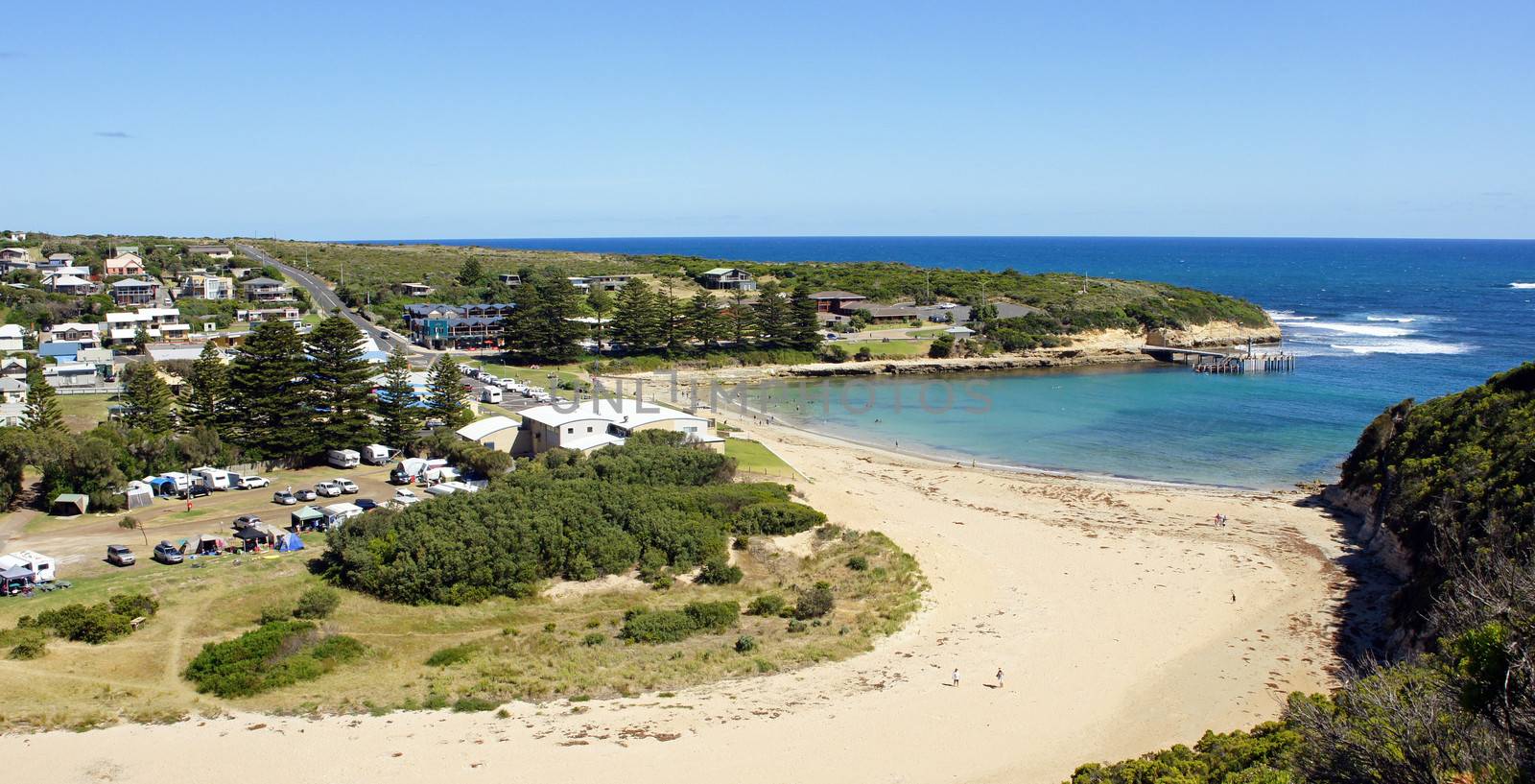 Panorama View to Port Campbell, Great Ocean Road, Victoria, Australia