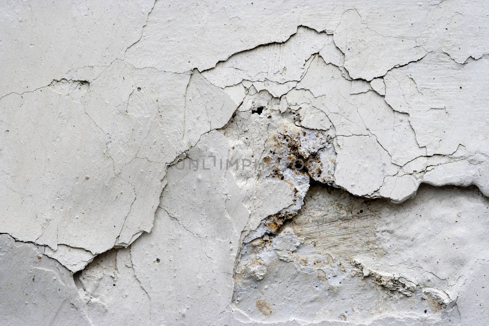 Detail of the cracked stucco - abstract grunge background