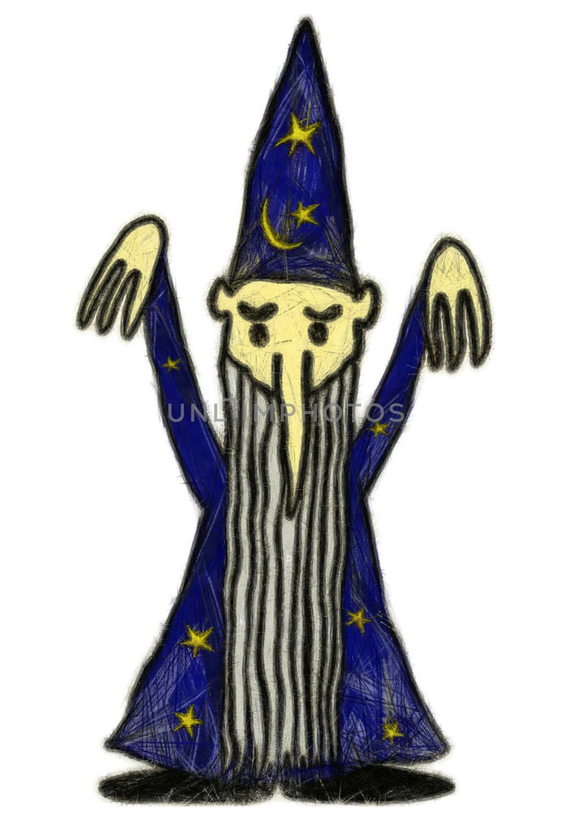 Drawing of the magician - sorcerer