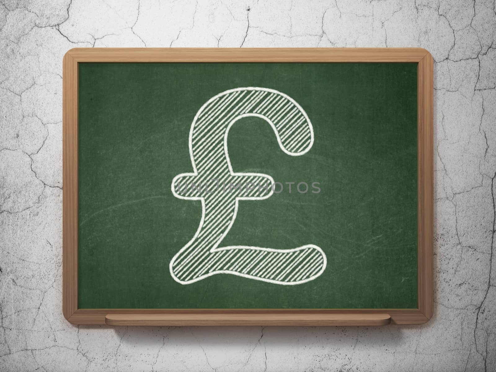 Currency concept: Pound on chalkboard background by maxkabakov