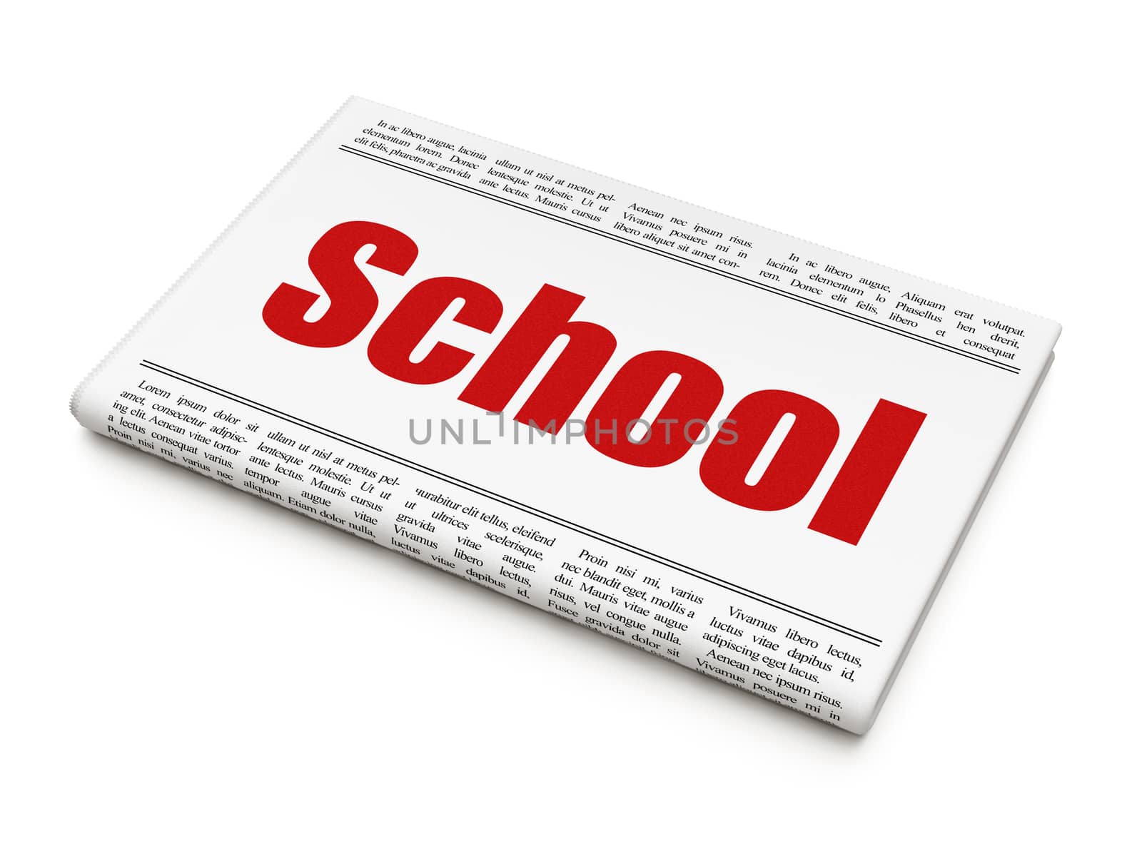 Education concept: newspaper headline School by maxkabakov