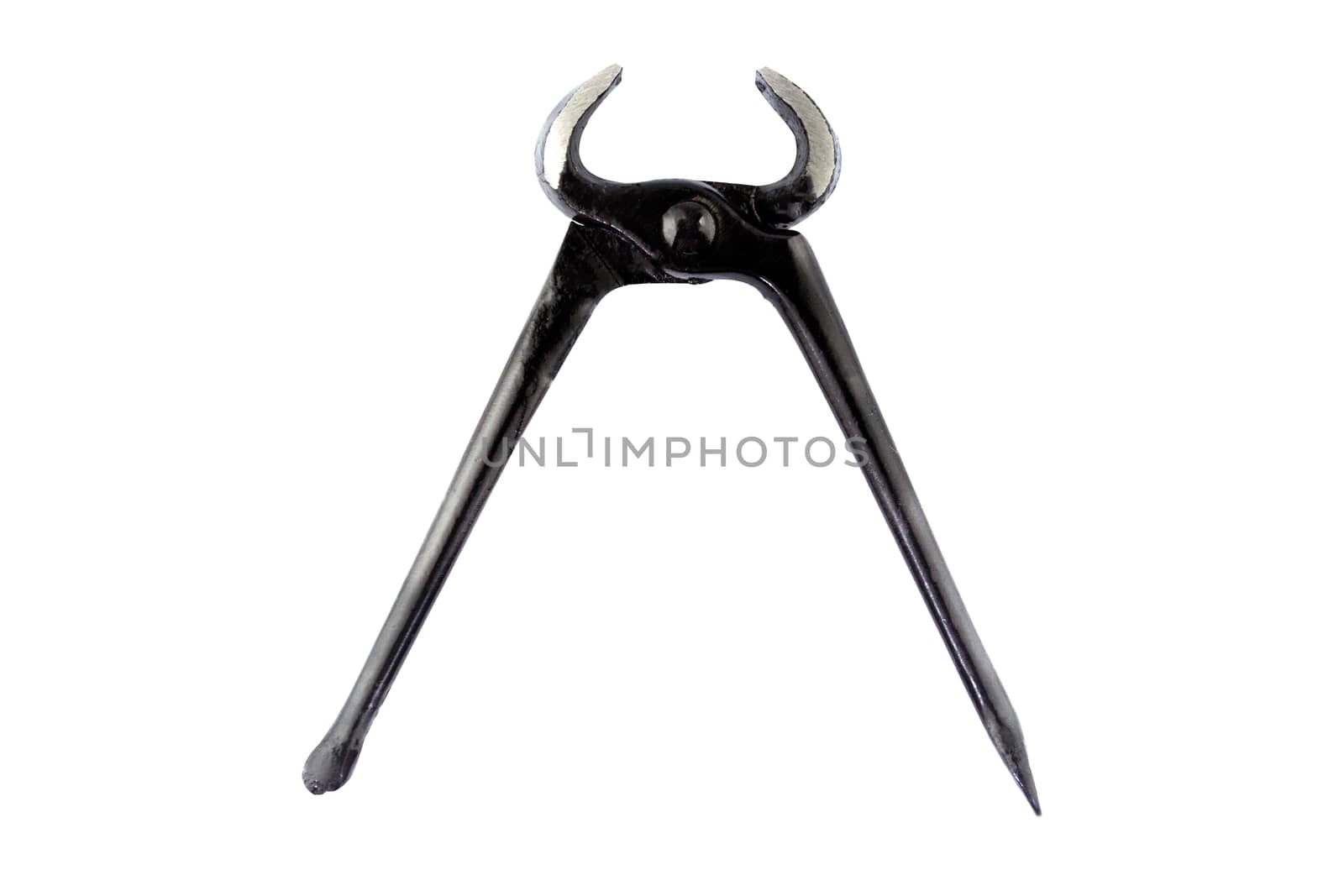 black tongs isolated on white background (with clipping work path)