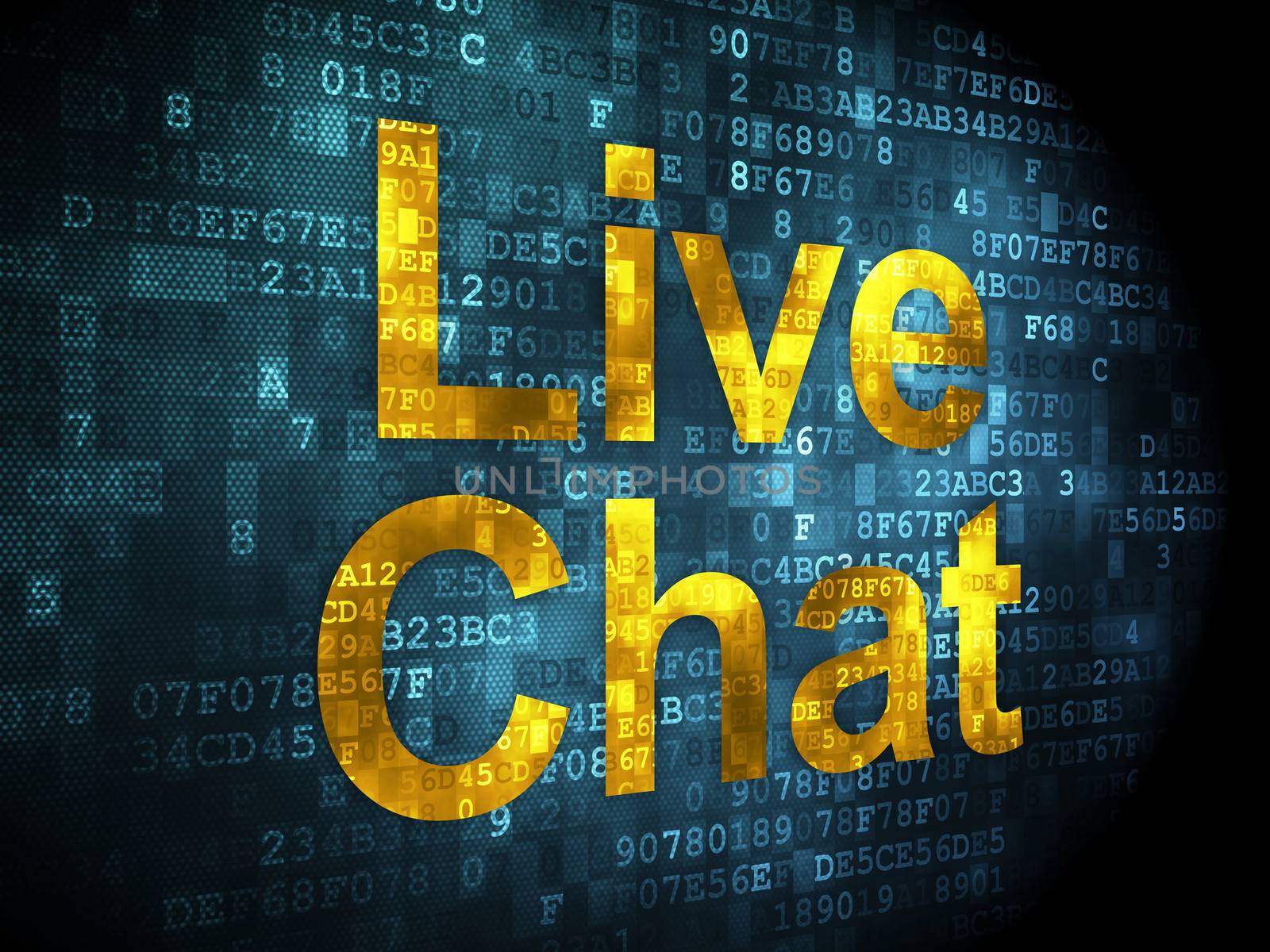 SEO web development concept: Live Chat on digital background by maxkabakov