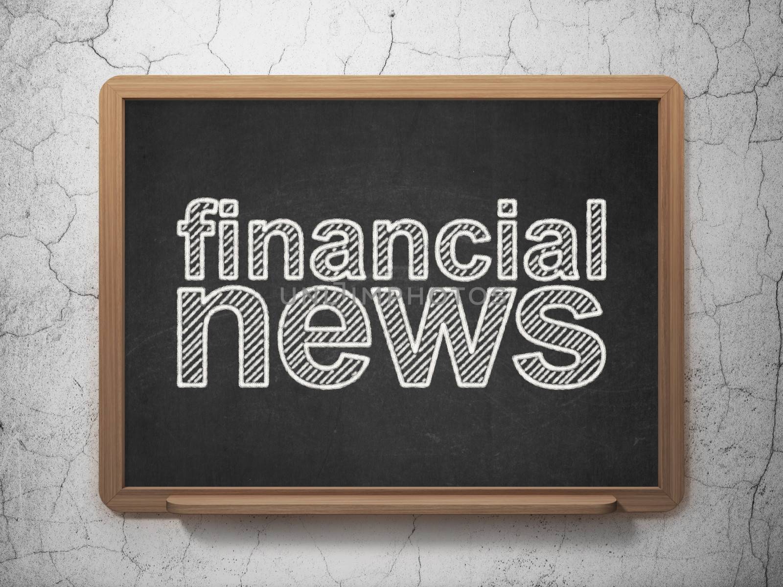 News concept: Financial News on chalkboard background by maxkabakov