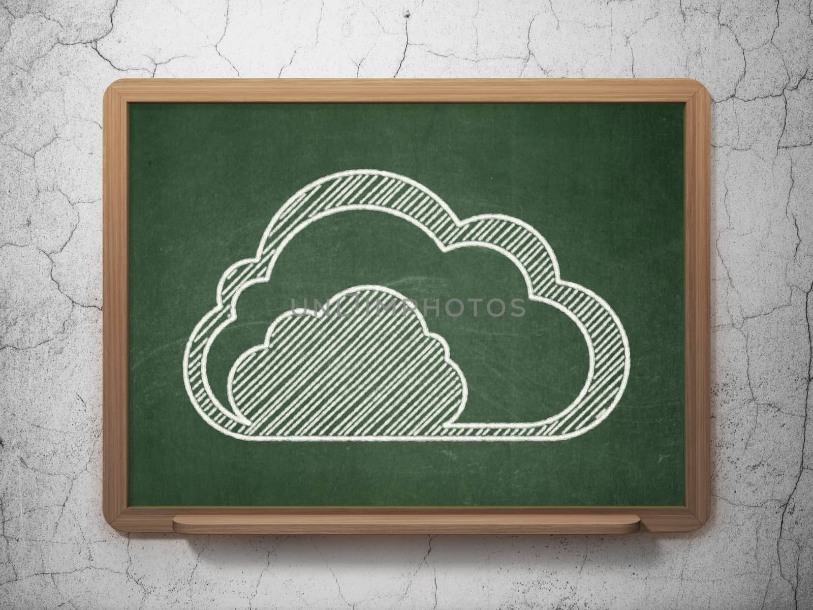 Cloud networking concept: Cloud on chalkboard background by maxkabakov