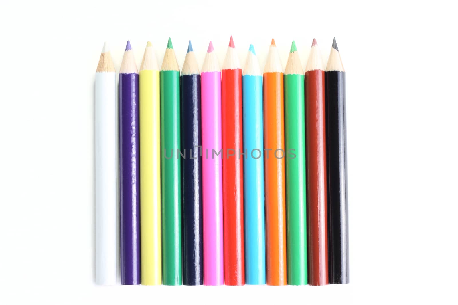 Some color pencils isolated on the white background