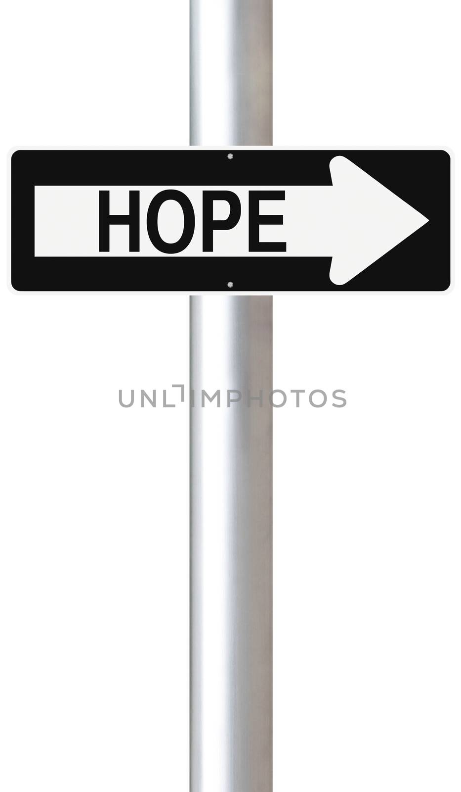 A modified one way sign on Hope