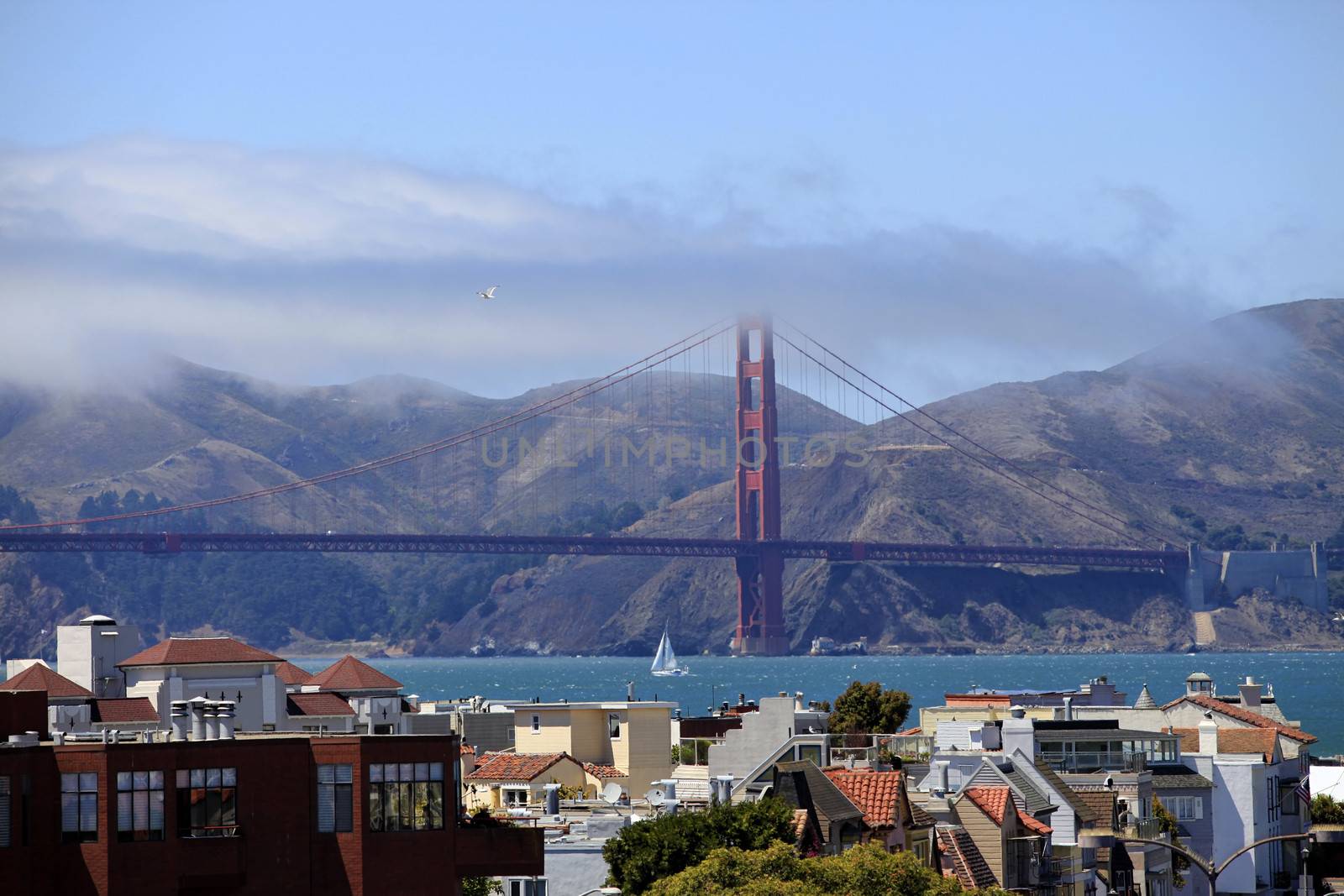 Sunny day at The Golden Gate Bridge in San Francisco