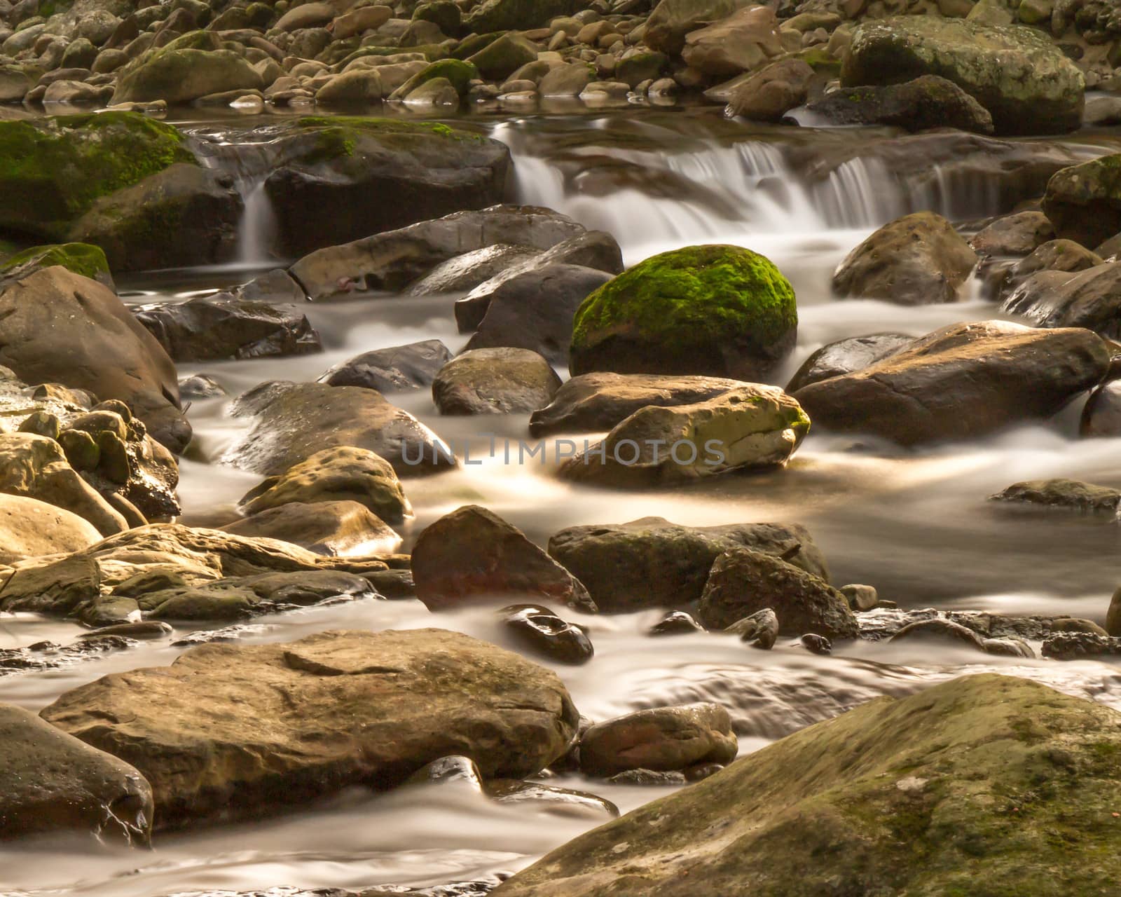 Flowing waterfall, long exposure.