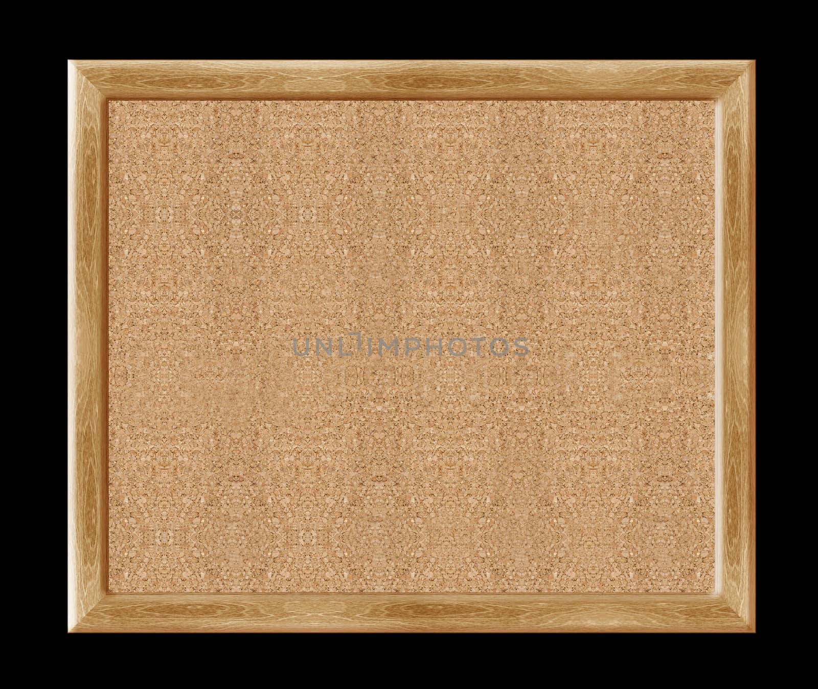 Blank Cork board with wooden frame (with clipping work path)