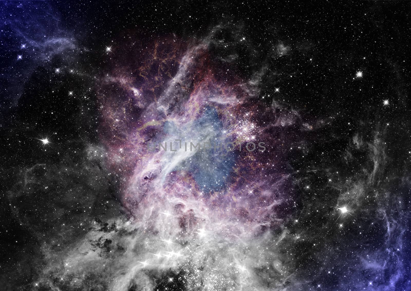 Far being shone nebula and star field against space. "Elements of this image furnished by NASA".