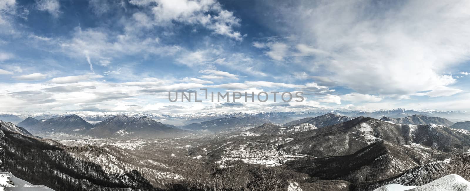 Winter landscape from the Campo dei Fiori, Varese - Lombardy, Italy