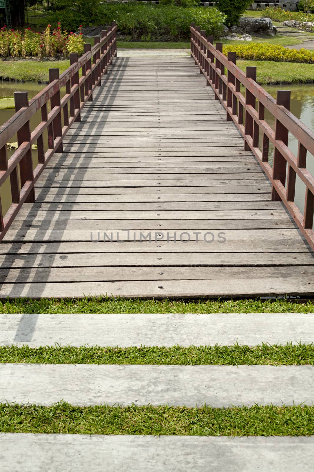 Footbridge in a garden