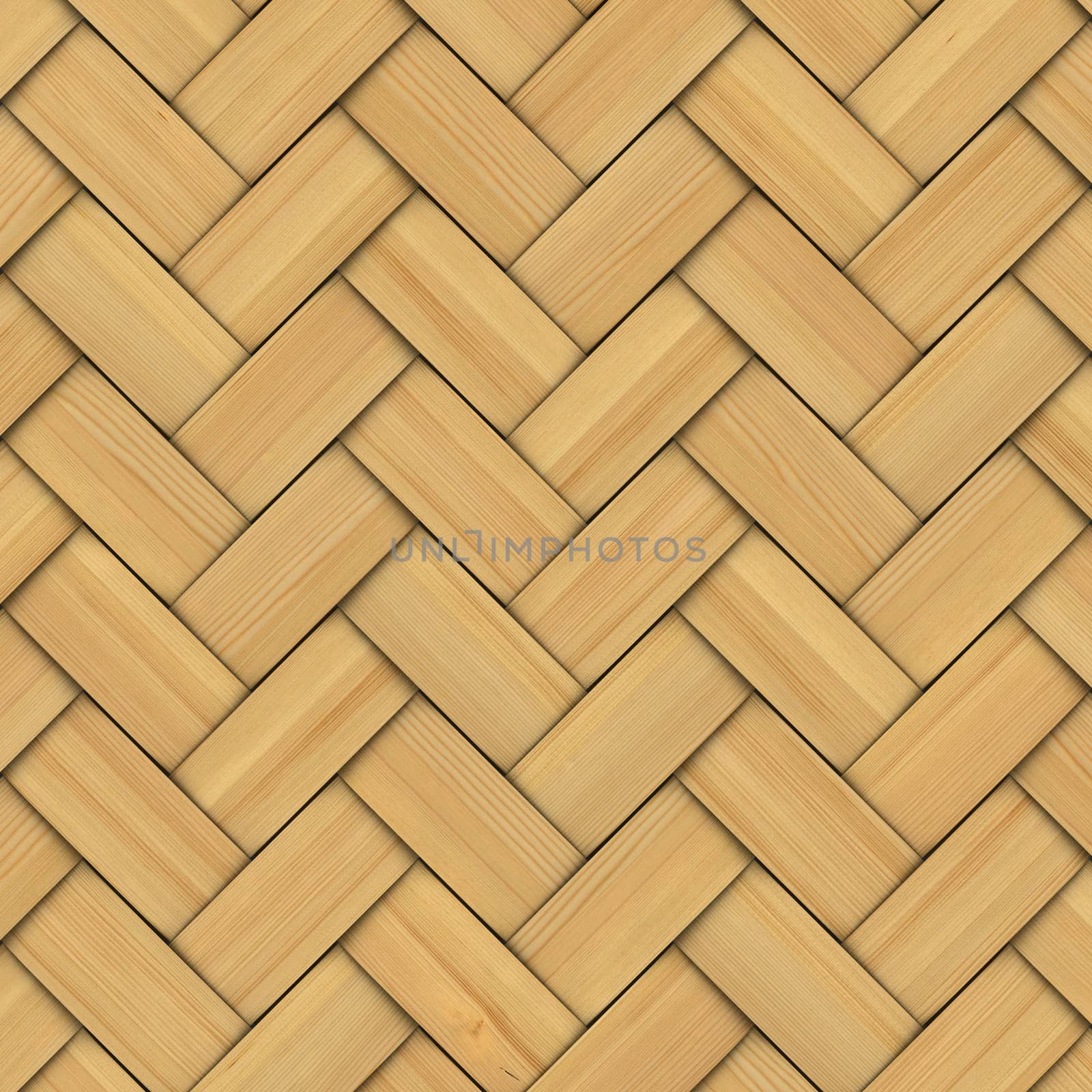 Abstract decorative wooden textured basket weaving. 3D image