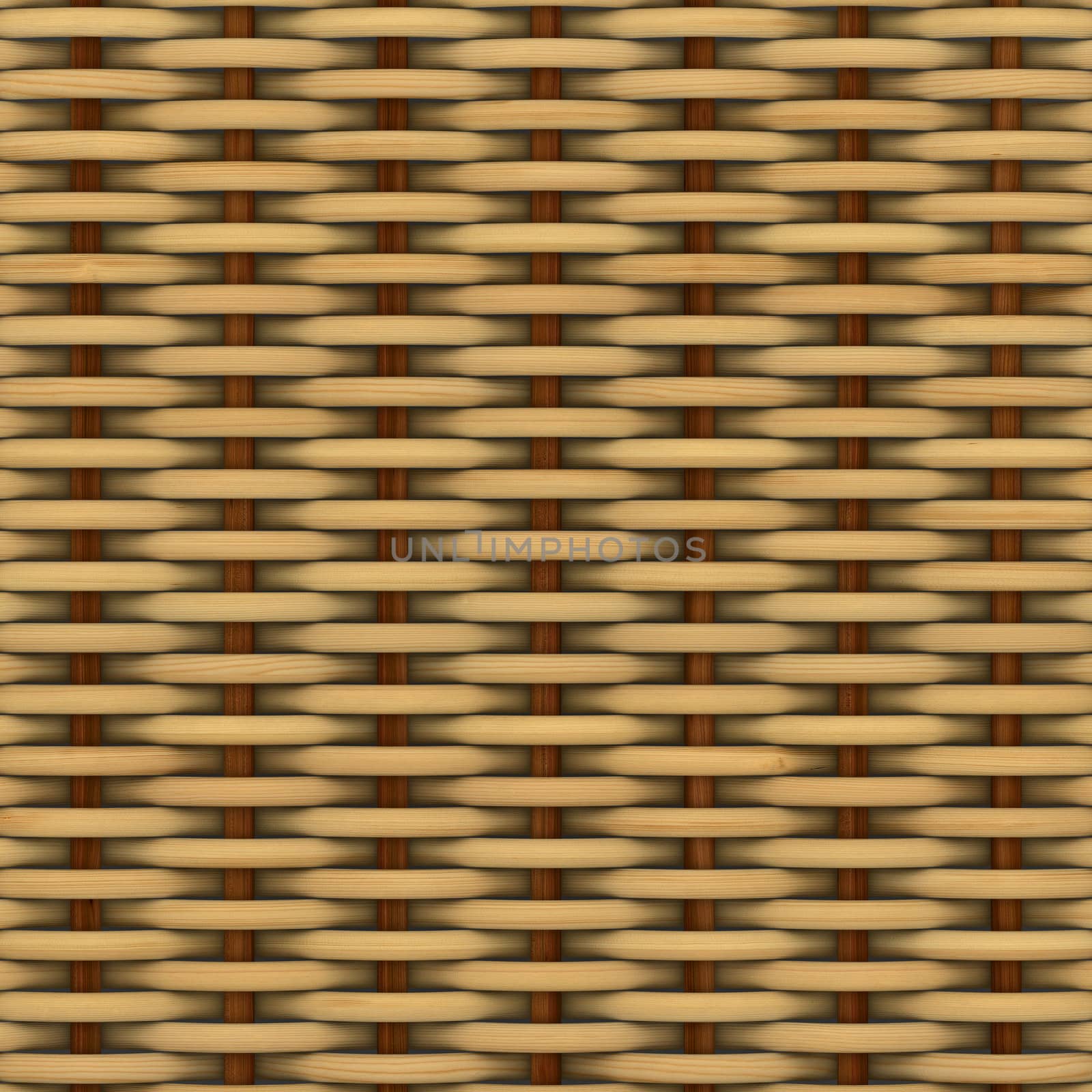 Abstract decorative wooden textured basket weaving. 3D image