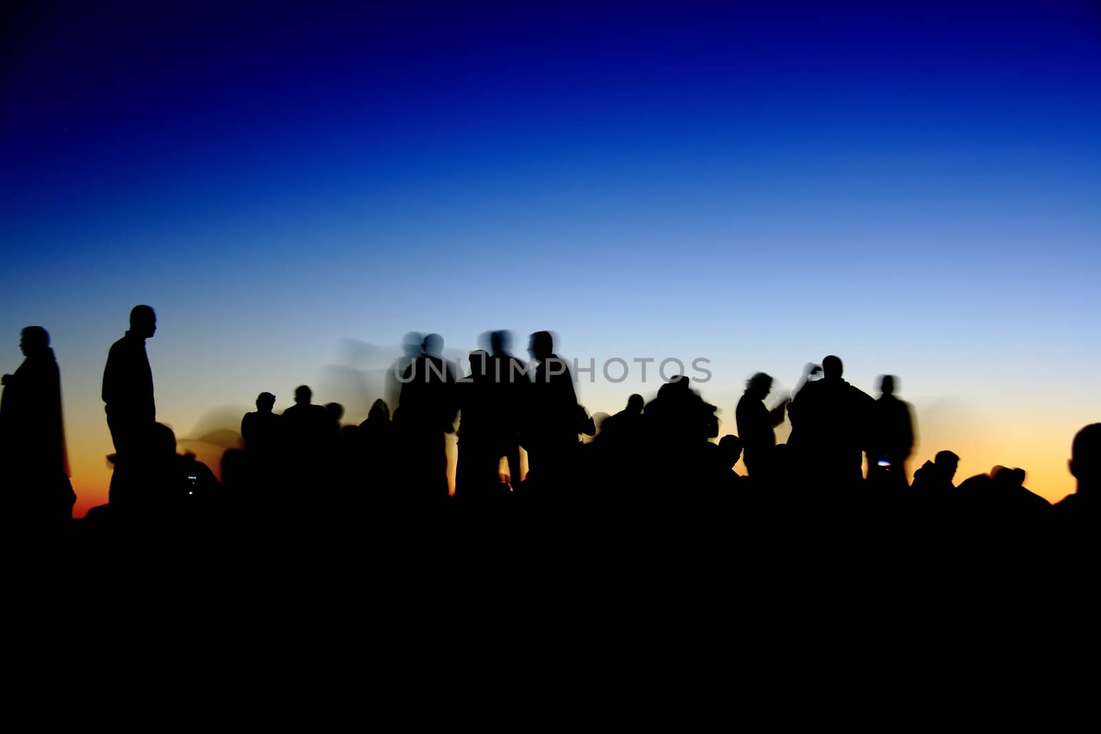 people silhouettes  on nemrut mountain by mturhanlar