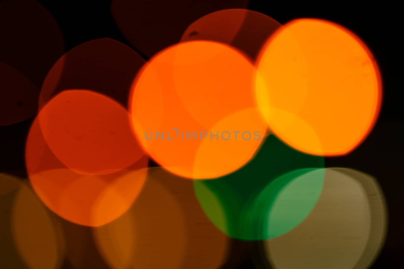 Abstract defocused lights of the night city bokeh background