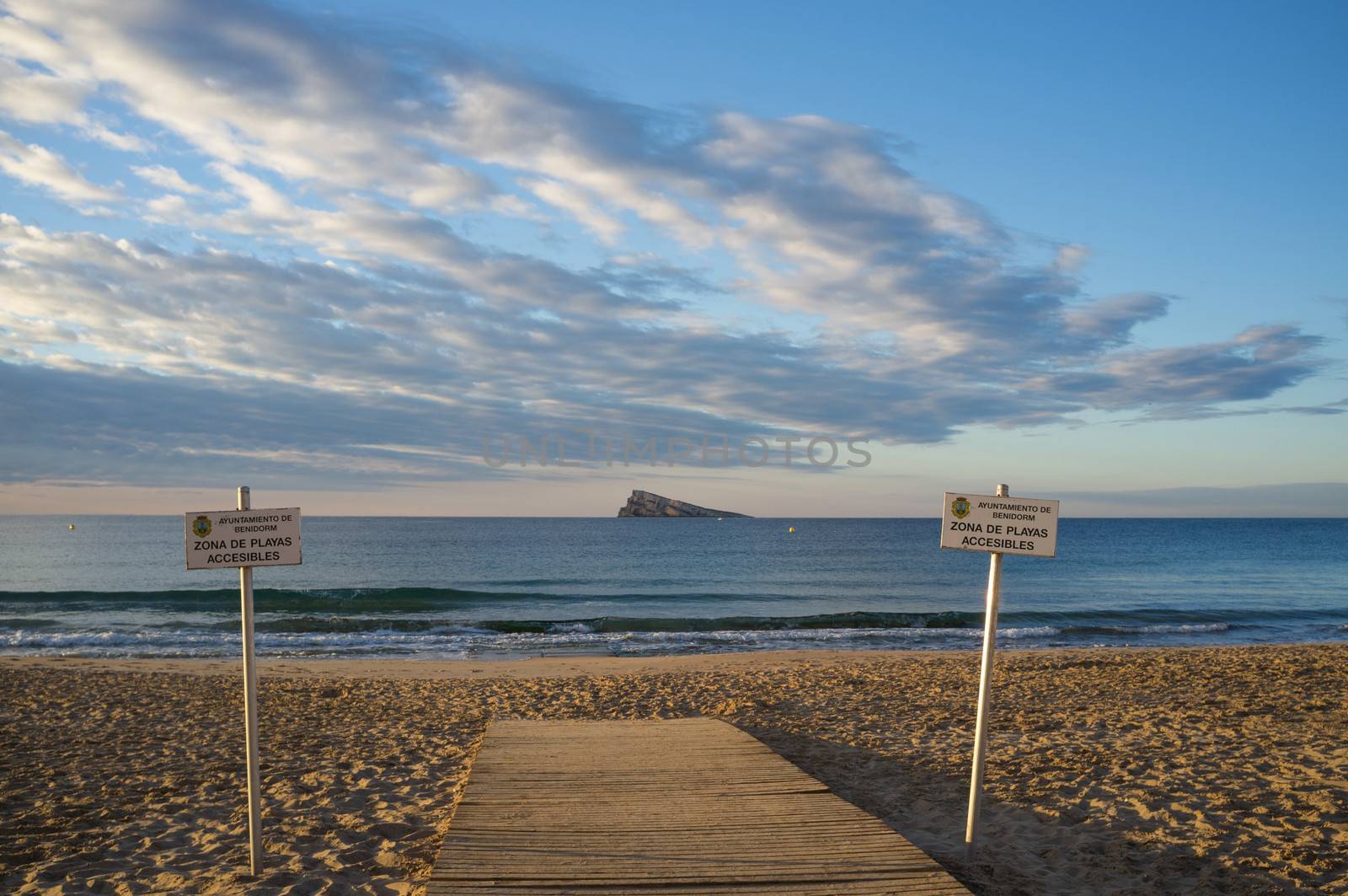 Handicap access to the beach in Benidorm, Costa Blanca, Spain