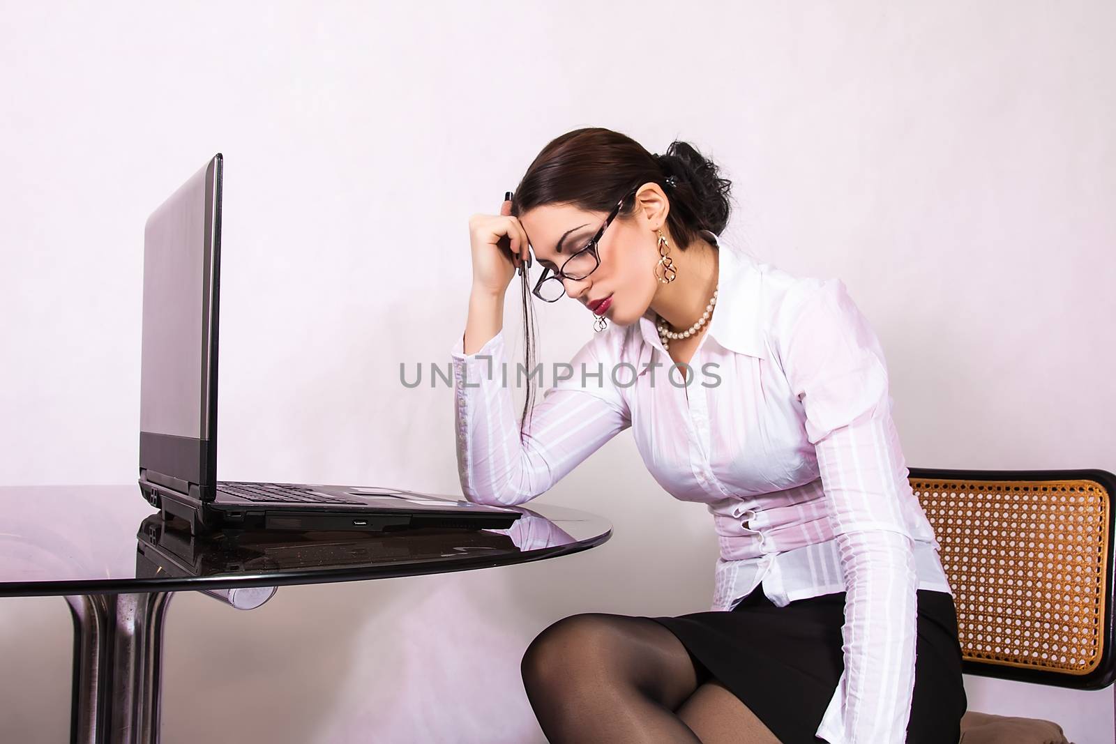 Anxious stressed businesswoman by dukibu