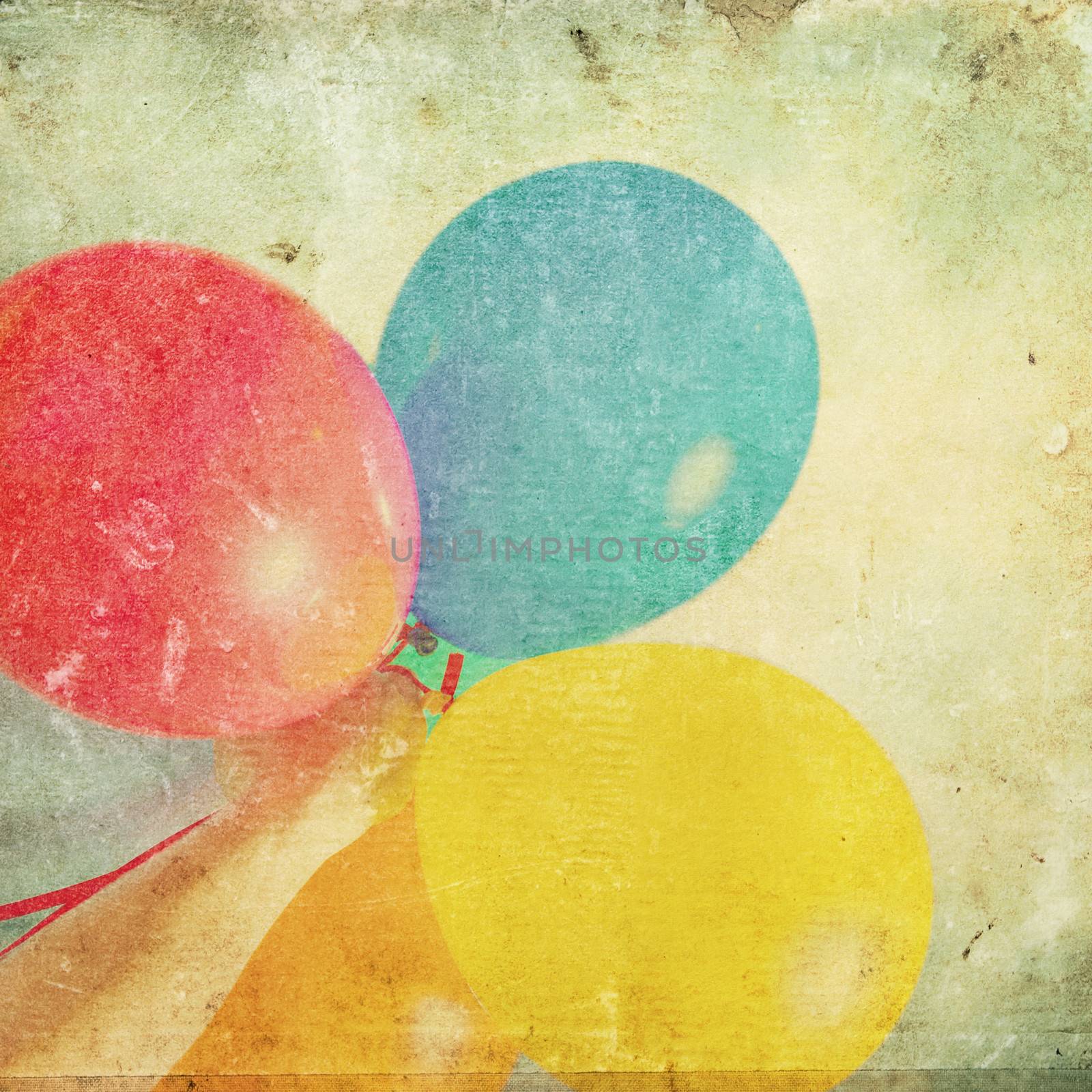 paper texture with multicolored balloons by anelina