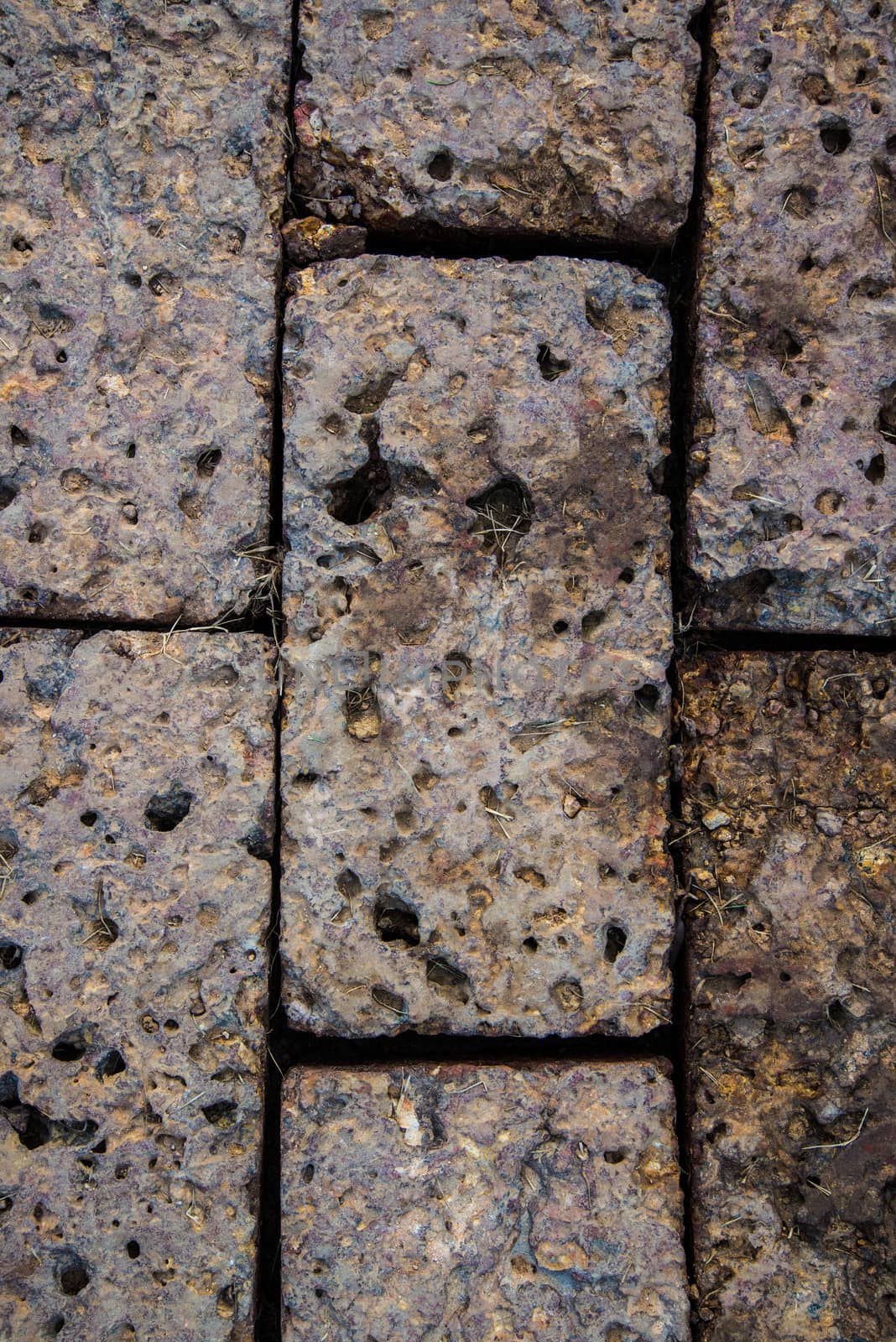 Cobblestone textured walkway closeup image background