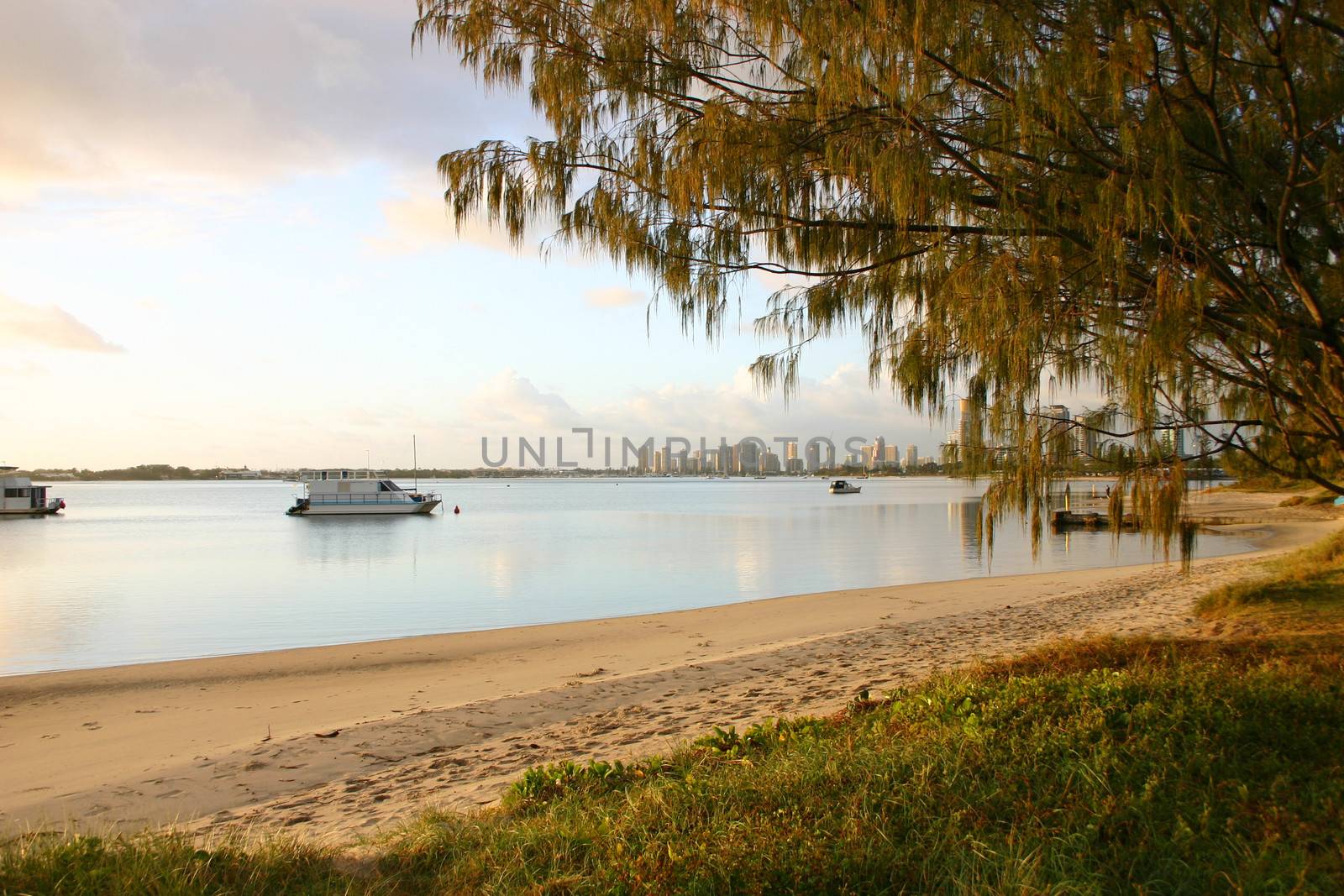 A dead calm early morning by the beach.