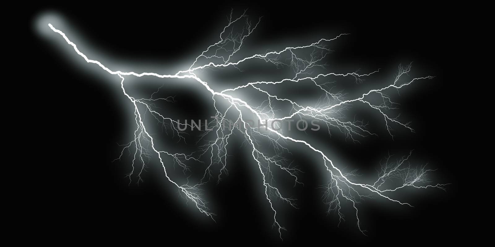 white thunder on black background by sfinks