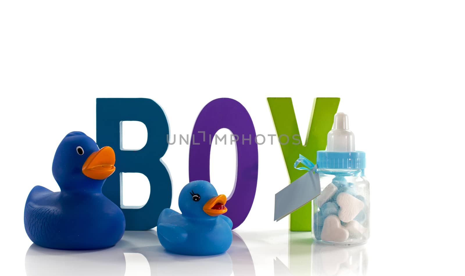 new born baby card with sweet and bottle and candy