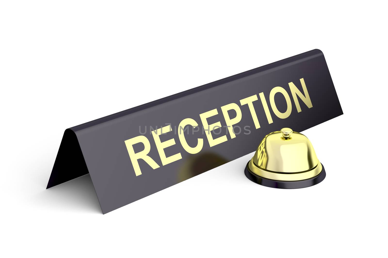 Gold reception bell and reception sign