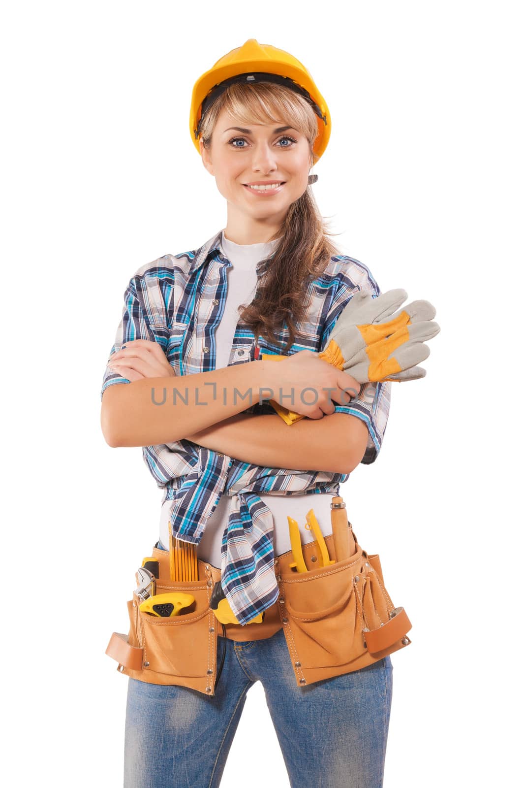 beautiful female worker (agitation photo)