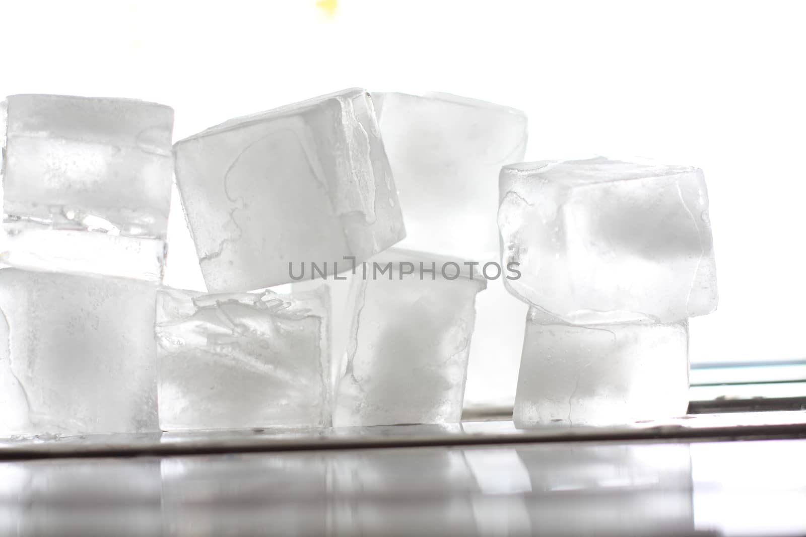 several ice cubes in the form of ground  