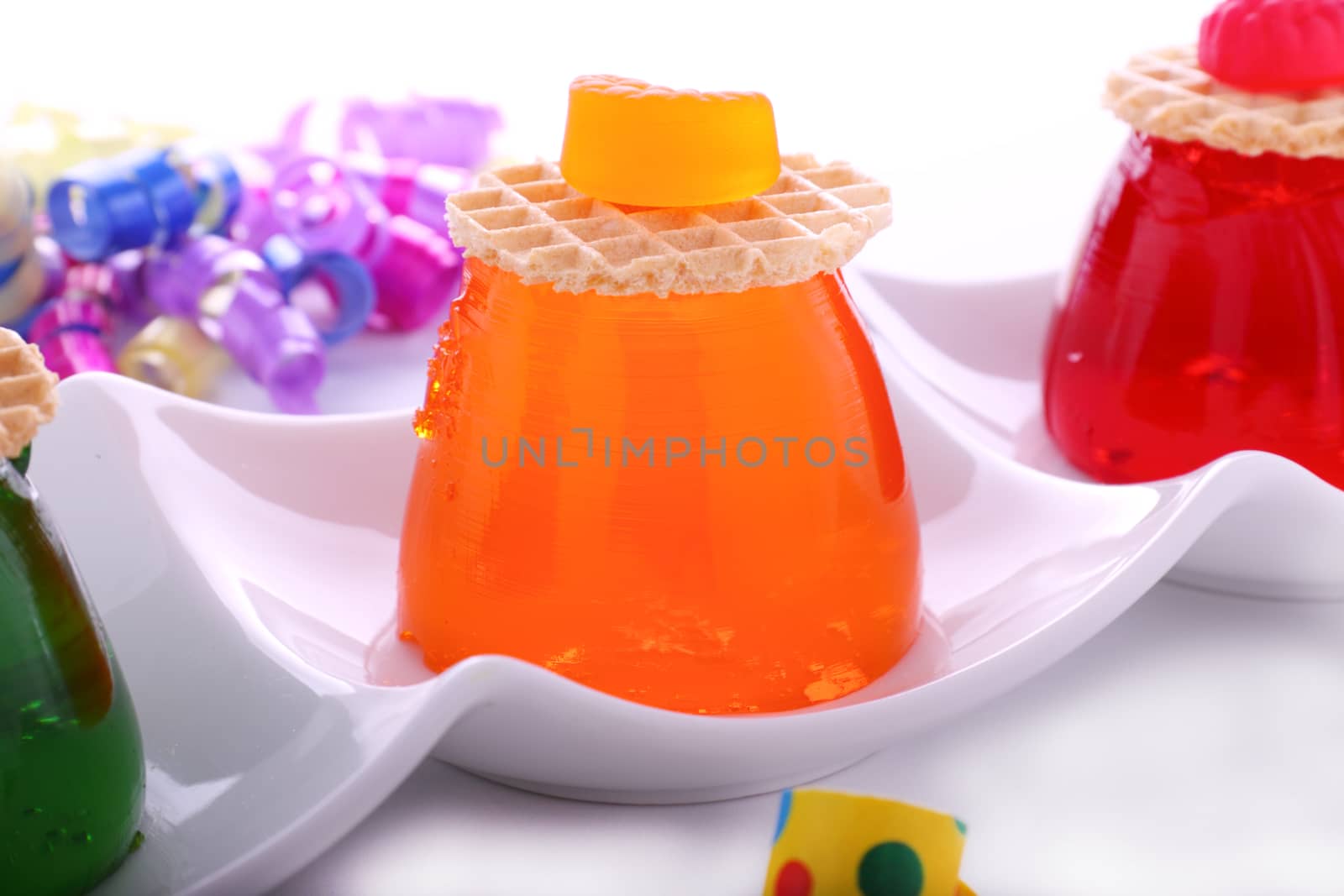 Orange Jelly With Candy by jabiru